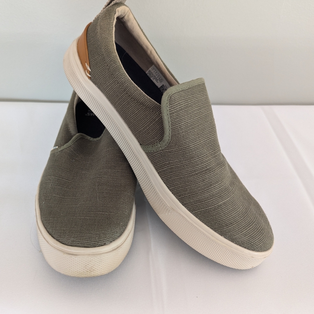 Toms TRVL LITE Green Slip Ons Mens 8.5